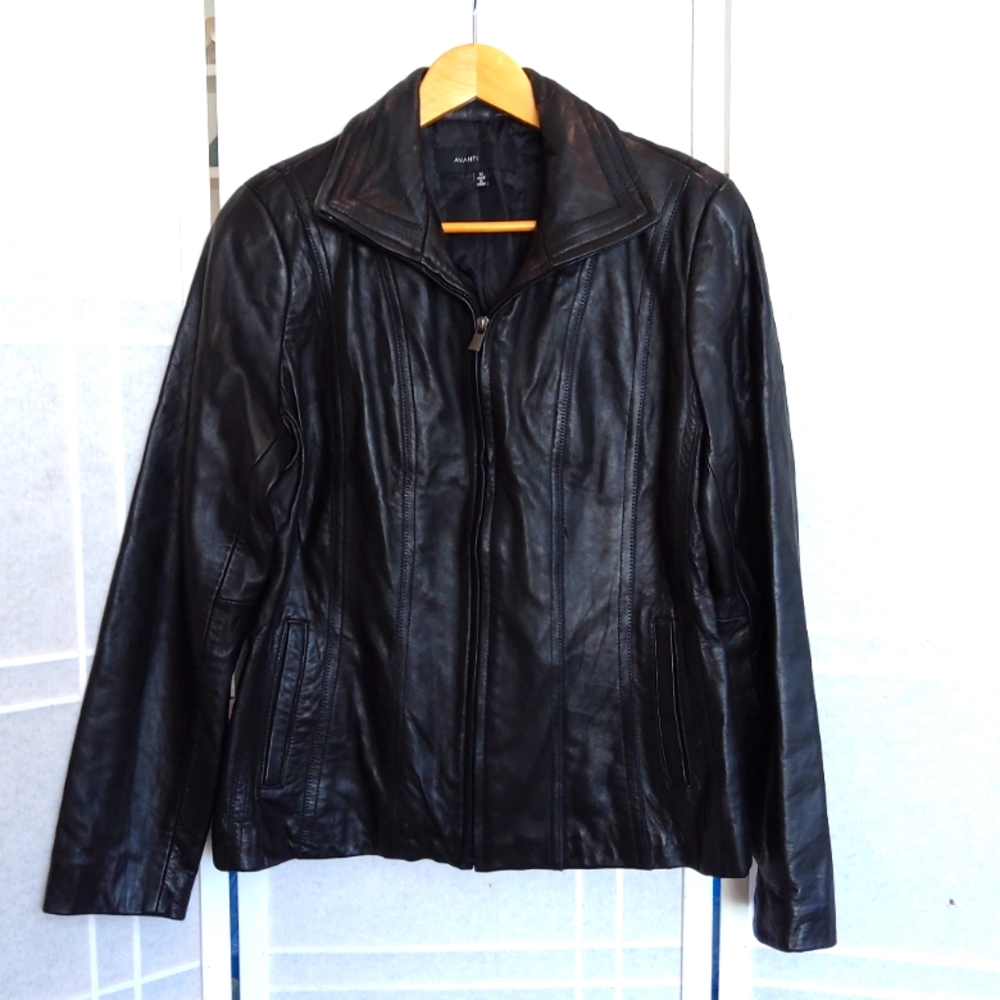 Avanti black leather jacket